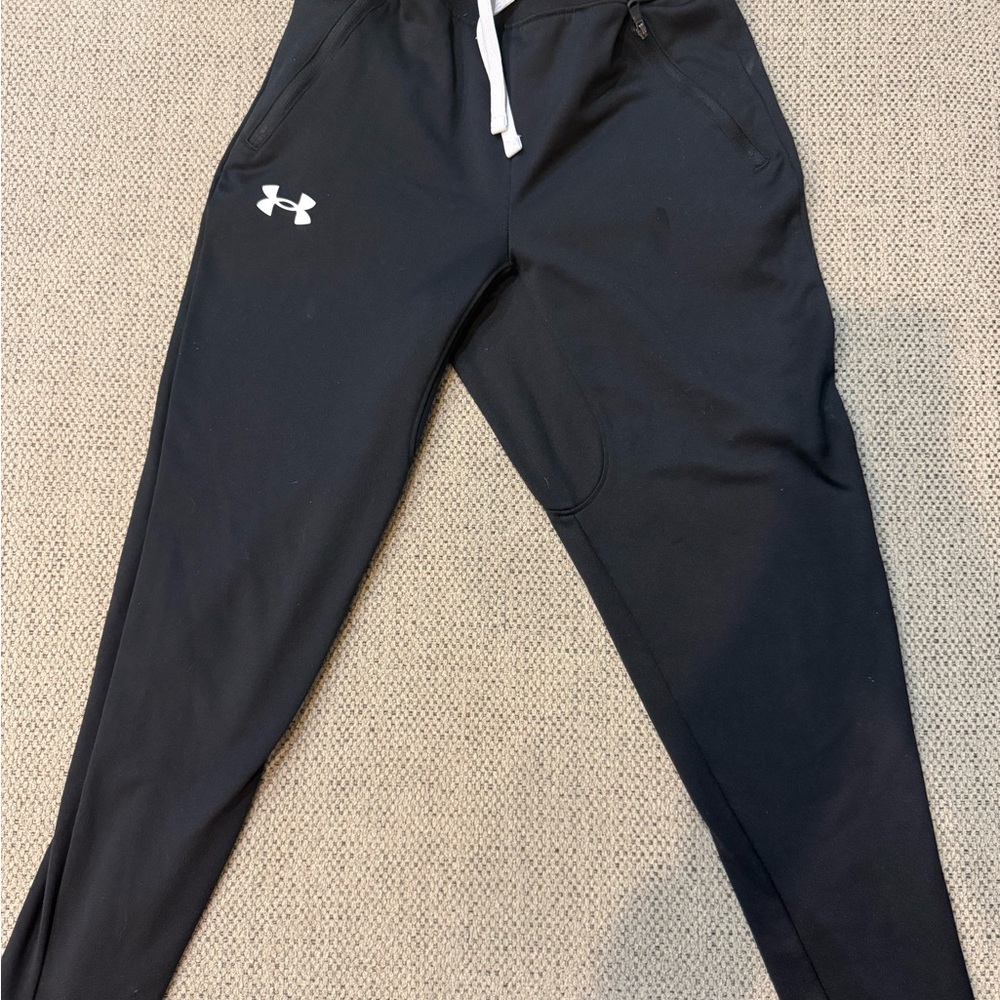 Under Armour Black Sweatpants with White Drawcord